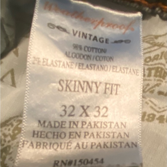 Mens Weatherproof Skinny Vintage Jeans Size 32 x 32 - Picture 5 of 9